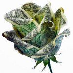 Оригами из денег - Роза