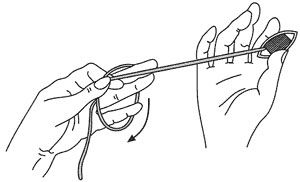 Плетение прямого узла. Шаг 1