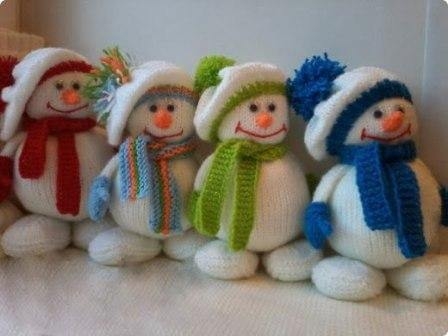 Вязание Спицами: Снеговики