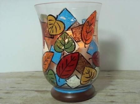 Роспись стеклянной вазы губками